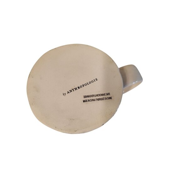 Anthropologie Dagny Monogram Initial Letter A Floral Ceramic Coffee Cup Mug - Picture 4 of 4